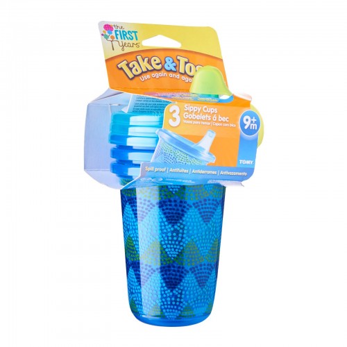THE FIRST YEARS Take & Toss Deco 10oz Spill Proof Sippy Cups, 3pk